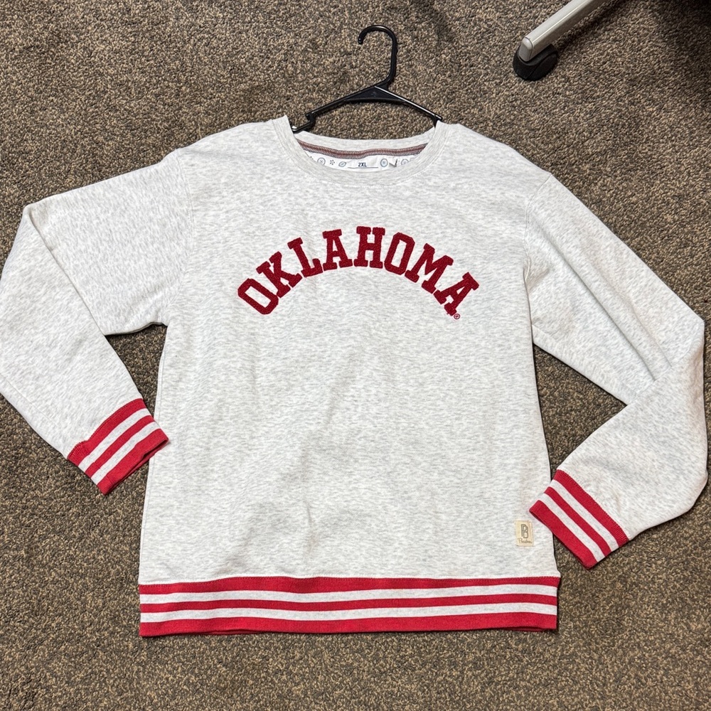 Oklahoma Sooners Sweatshirt 2xl xxl 2x Pressbox Royce Apparel Red Stripes LN